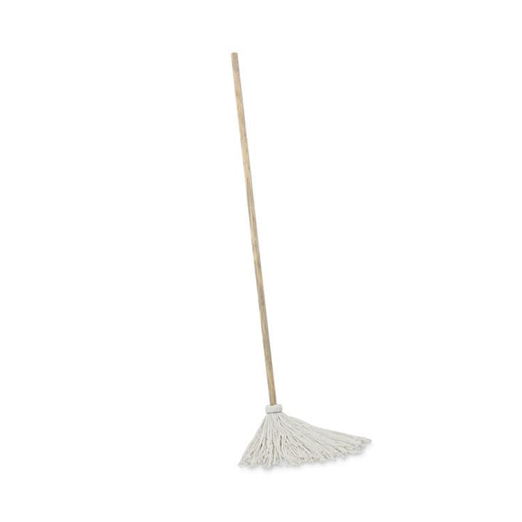 BOARDWALK Handle/Deck Mops, #12 White Rayon Head, 48" Natural Wood Handle, 6/Pack (BWK112R)