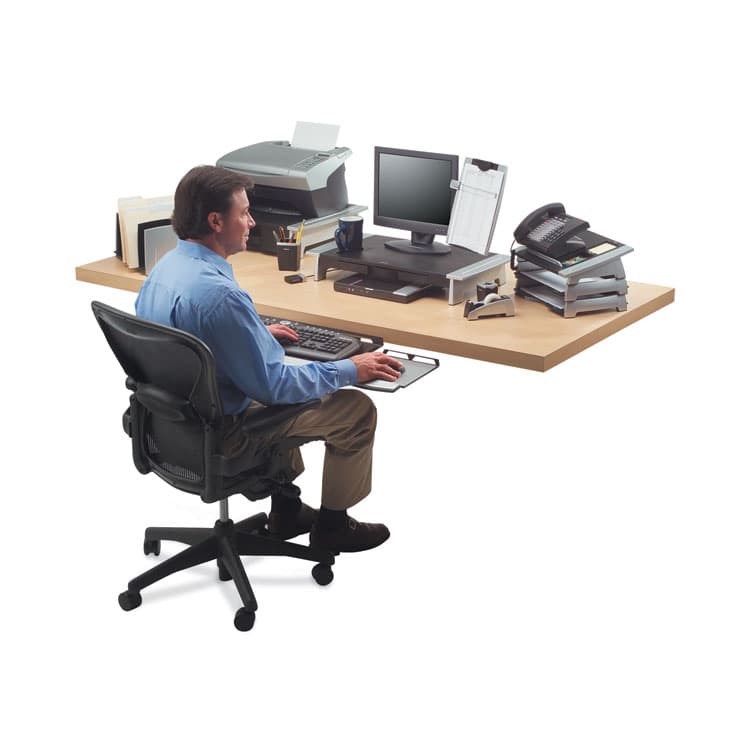 FELLOWES MFG. CO. Office Suites Printer/Machine Stand, 21.25 x 18.06 x 5.25, Black/Silver (FEL8032601) thumbnail 4