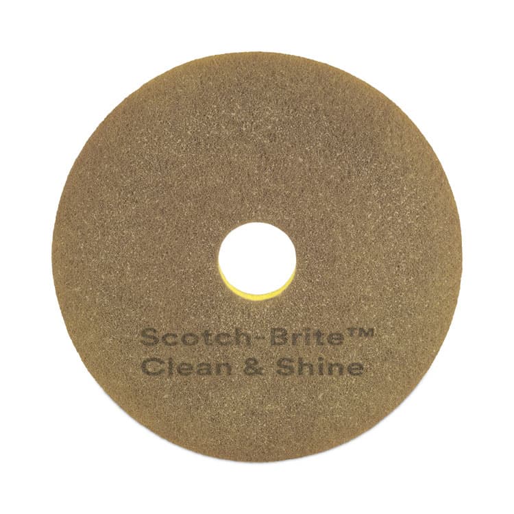 3M/COMMERCIAL TAPE DIV. Clean and Shine Pad, 15" Diameter, Brown, 5/Carton (MMM09540)