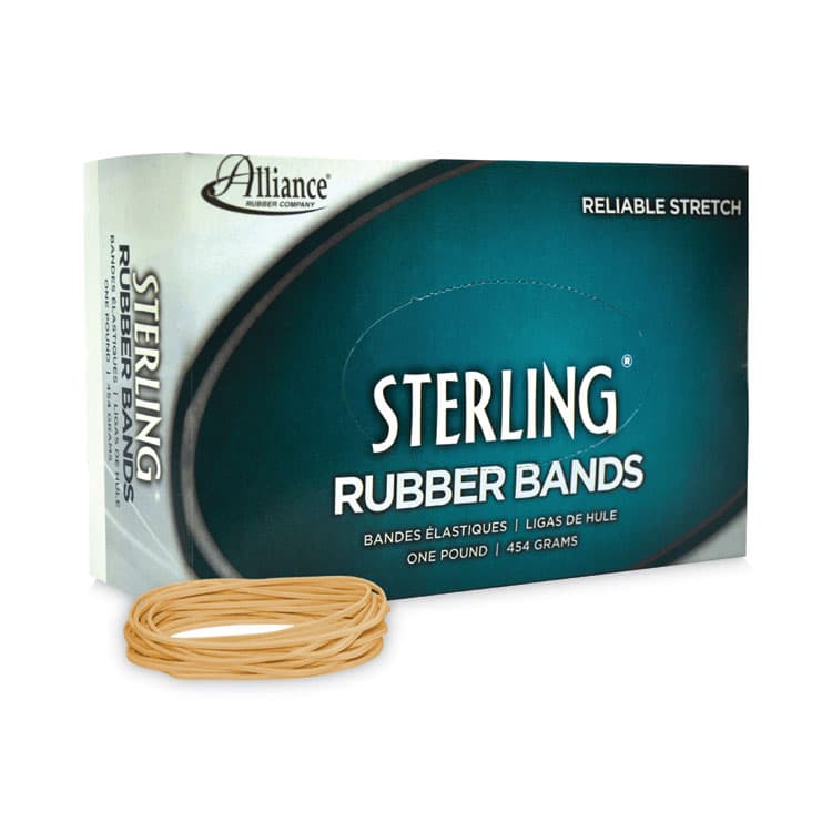 ALLIANCE RUBBER Sterling Rubber Bands, Size 19, 0.03" Gauge, Crepe, 1 lb Box, 1,700/Box (ALL24195) thumbnail 2