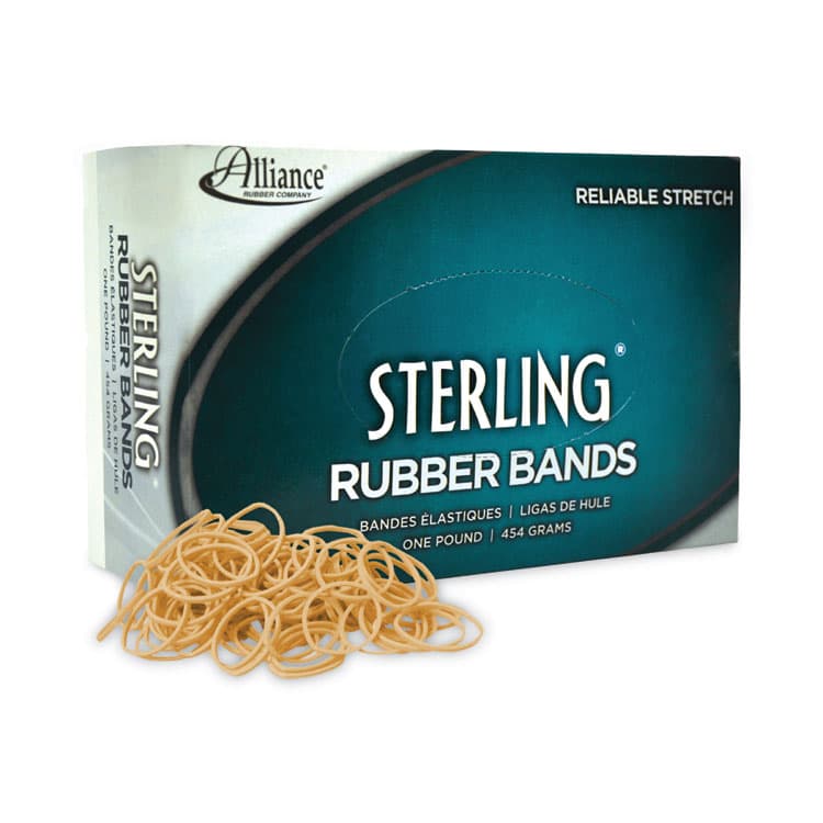 ALLIANCE RUBBER Sterling Rubber Bands, Size 10, 0.03" Gauge, Crepe, 1 lb Box, 5,000/Box (ALL24105) thumbnail 2