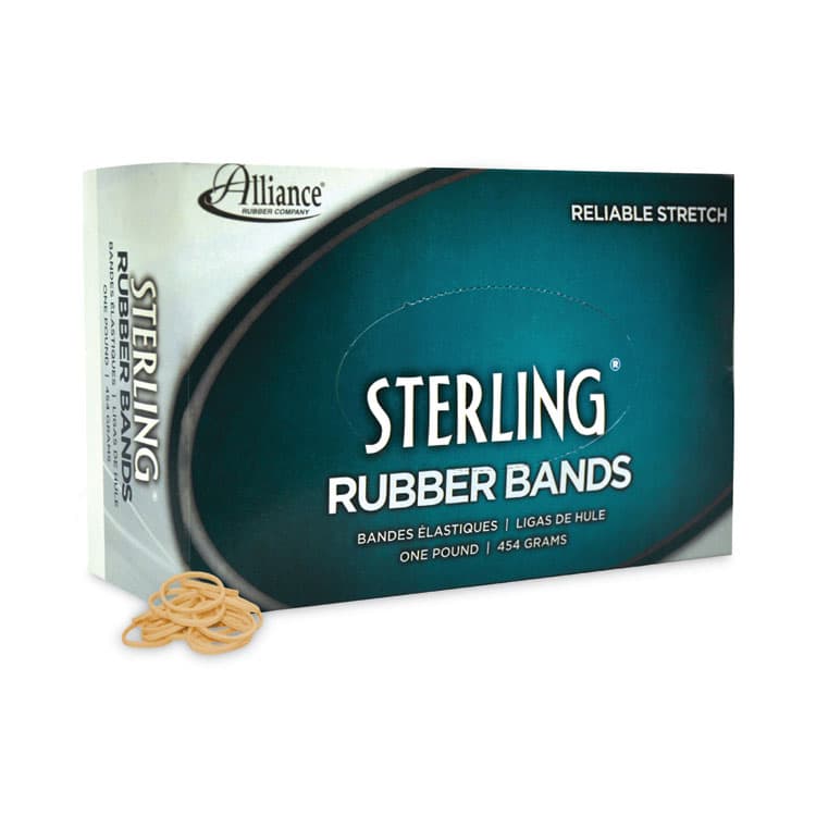 ALLIANCE RUBBER Sterling Rubber Bands, Size 8, 0.03" Gauge, Crepe, 1 lb Box, 7,100/Box (ALL24085) thumbnail 2