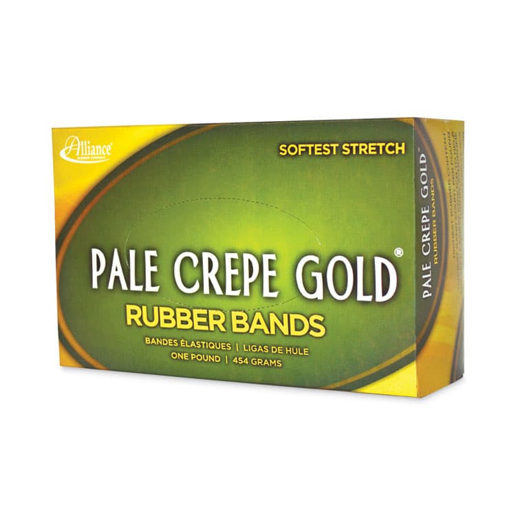 ALLIANCE RUBBER Pale Crepe Gold Rubber Bands, Size 33, 0.04" Gauge, Golden Crepe, 1 lb Box, 970/Box (ALL20335) thumbnail 3