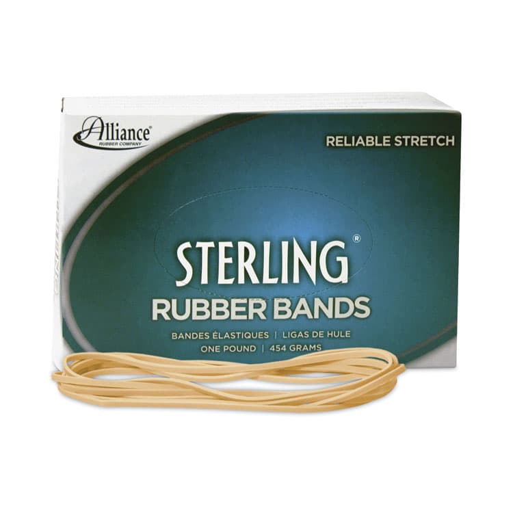 ALLIANCE RUBBER Sterling Rubber Bands, Size 117B, 0.06" Gauge, Crepe, 1 lb Box, 250/Box (ALL25405)