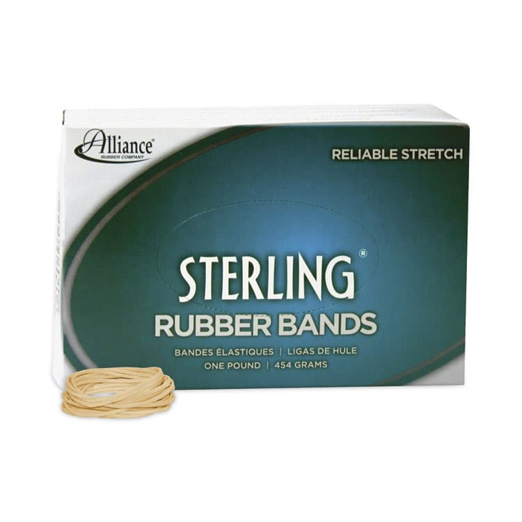 ALLIANCE RUBBER Sterling Rubber Bands, Size 14, 0.03" Gauge, Crepe, 1 lb Box, 3,100/Box (ALL24145)
