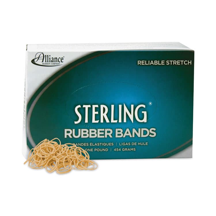 ALLIANCE RUBBER Sterling Rubber Bands, Size 10, 0.03" Gauge, Crepe, 1 lb Box, 5,000/Box (ALL24105)