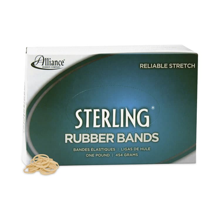 ALLIANCE RUBBER Sterling Rubber Bands, Size 8, 0.03" Gauge, Crepe, 1 lb Box, 7,100/Box (ALL24085)