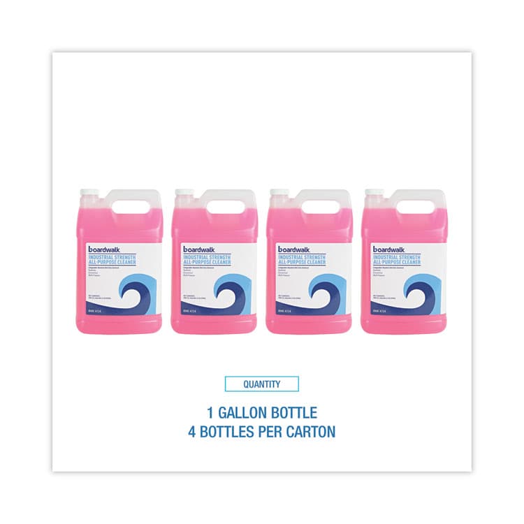 BOARDWALK Industrial Strength All-Purpose Cleaner, Lemon Scent, 1 gal Bottle, 4/Carton (BWK4724) thumbnail 3