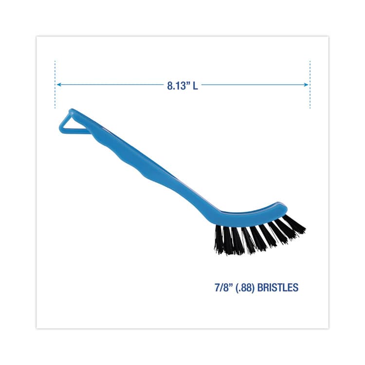 BOARDWALK Grout Brush, Black Nylon Bristles, 8.13" Blue Plastic Handle (BWK9008) thumbnail 2