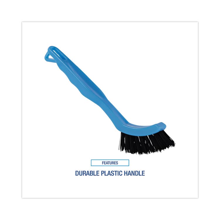 BOARDWALK Grout Brush, Black Nylon Bristles, 8.13" Blue Plastic Handle (BWK9008) thumbnail 3