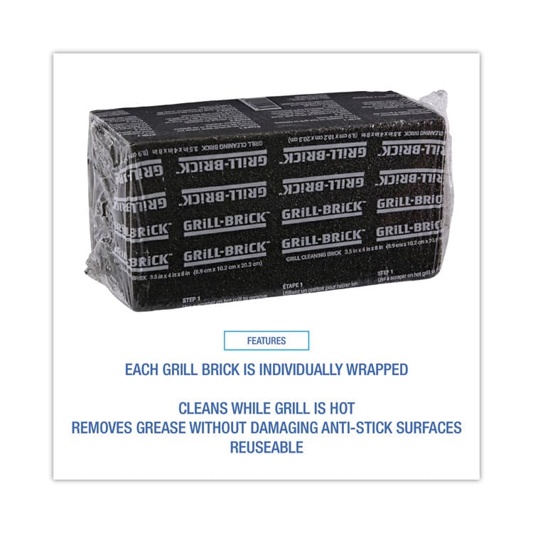 BOARDWALK Grill Brick, 8 x 4, Black, 12/Carton (BWKGB12PC) thumbnail 4