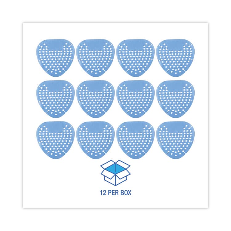 BOARDWALK Gem Urinal Deodorizer Screen, Cotton Blossom Scent, Blue, 12/Box (BWKGEMCBL) thumbnail 4