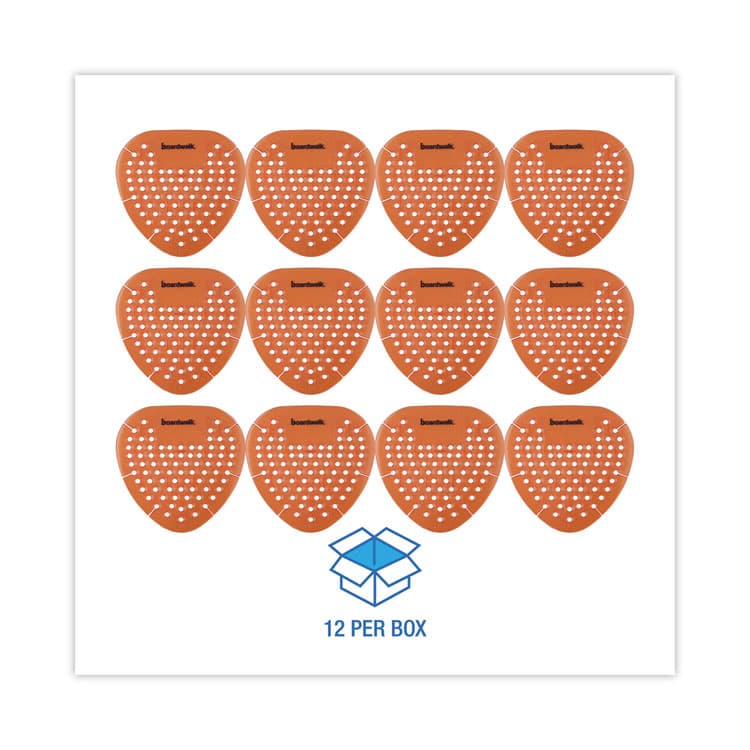 BOARDWALK Gem Urinal Deodorizer Screen, Mango Scent, Orange, 12/Box (BWKGEMMAN) thumbnail 4