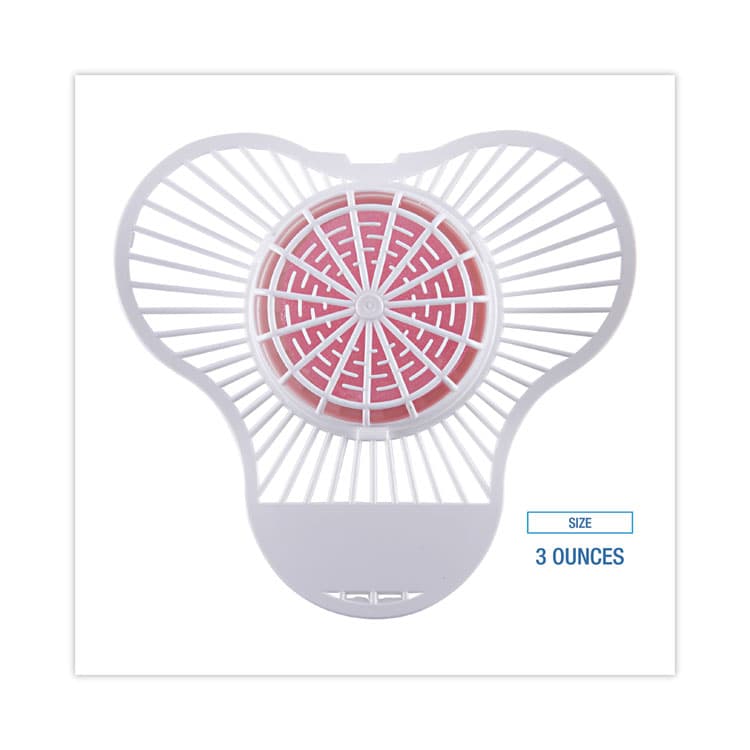 BOARDWALK Urinal Screen with Para Deodorizer Block, Cherry Scent, Red/White, 3 oz, 12/Box (BWKPBS) thumbnail 2