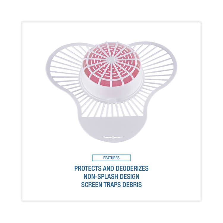 BOARDWALK Urinal Screen with Para Deodorizer Block, Cherry Scent, Red/White, 3 oz, 12/Box (BWKPBS) thumbnail 4