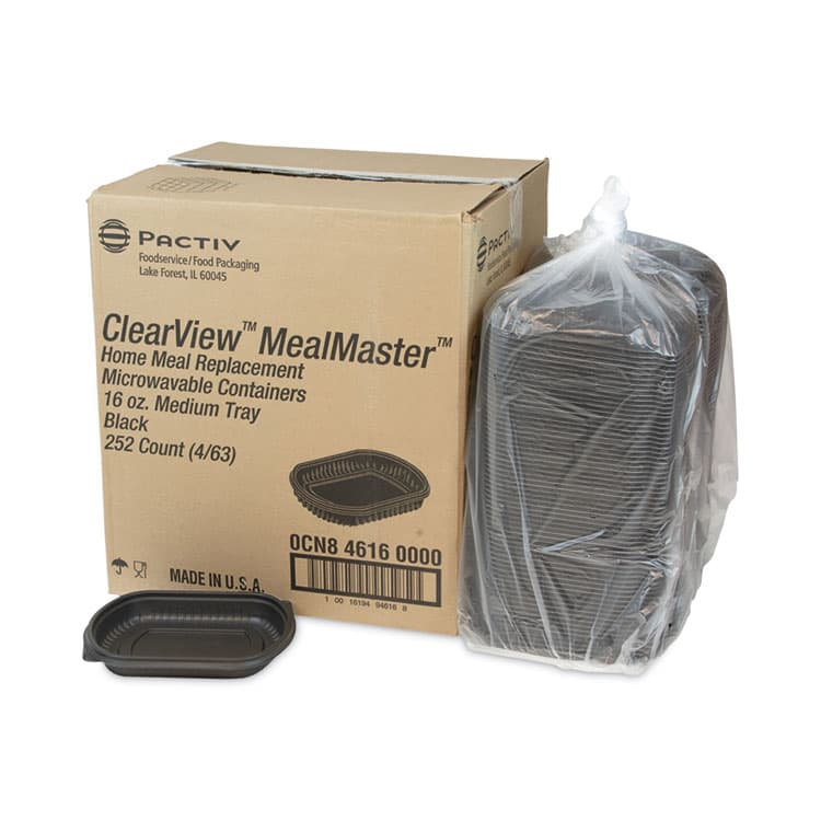 PACTIV EVERGREEN CORPORATION EarthChoice MealMaster Container, 16 oz, 8.12 x 6.5 x 1, Black, Plastic, 252/Carton (PCT0CN846160000) thumbnail 4