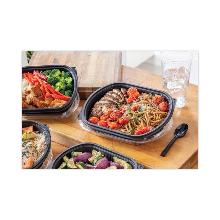 PACTIV EVERGREEN CORPORATION Clearview Micromax Microwavable Container, 36 oz, 9.37 x 8 x 1.5, Black, Plastic, 250/Carton (PCT0CN846360000) thumbnail 4