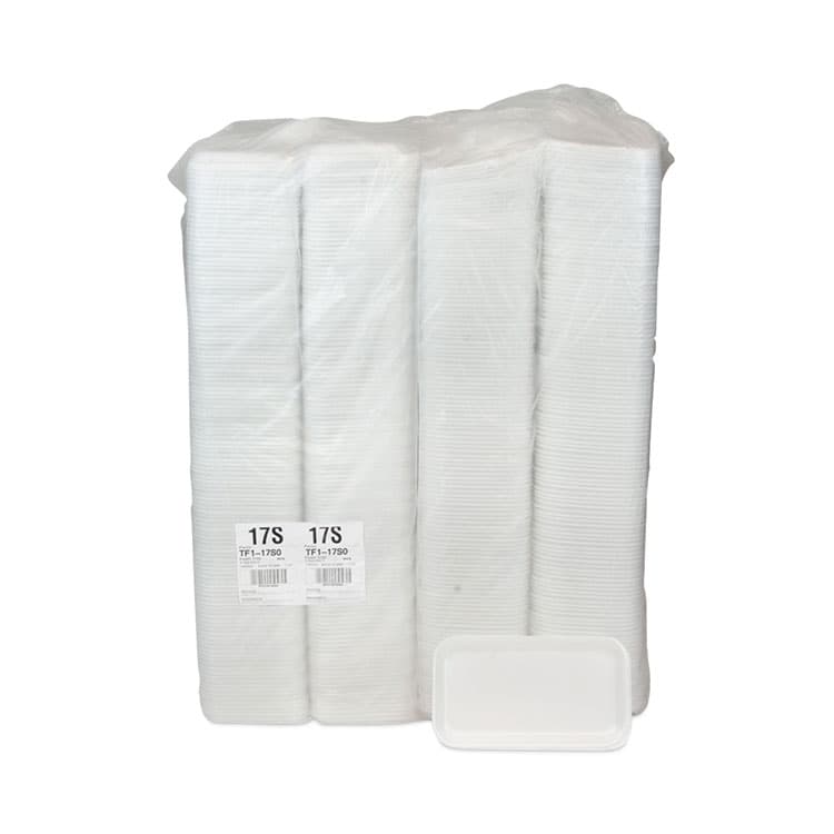 PACTIV EVERGREEN CORPORATION Supermarket Tray, #17, 8.3 x 4.8 x 0.65, White, Foam, 1,000/Carton (PCT0TF117S00000) thumbnail 4