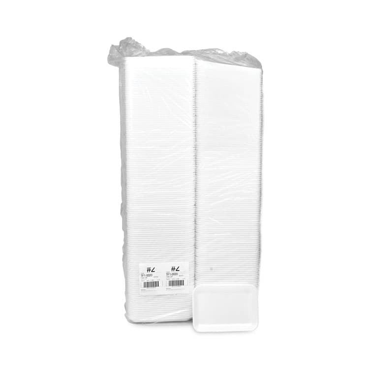 PACTIV EVERGREEN CORPORATION Supermarket Tray, #2, 8.2 x 5.7 x 0.91, White, Foam ,500/Carton (PCT0TF100200000) thumbnail 4