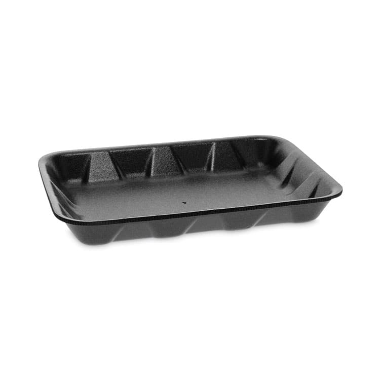 PACTIV EVERGREEN CORPORATION Supermarket Tray, #4D1, 9.5 x 7 x 1.25, Black, Foam, 500/Carton (PCT0TFB04D10000)