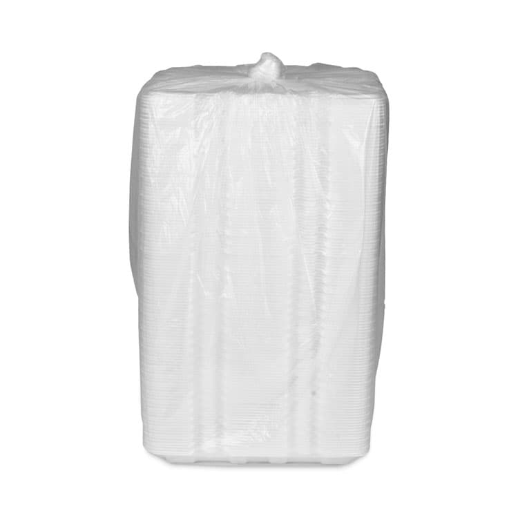 PACTIV EVERGREEN CORPORATION Foam Hinged Lid Containers, Dual Tab Lock Hoagie, 13 x 4.5 x 3, White, 250/Carton (PCT0TH1X267000Y) thumbnail 3