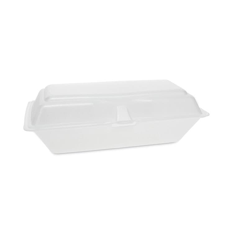 PACTIV EVERGREEN CORPORATION Foam Hinged Lid Containers, Single Tab Lock Hoagie, 9.8 x 5 x 3.3, White, 560/Carton (PCT0TH10099Y000)