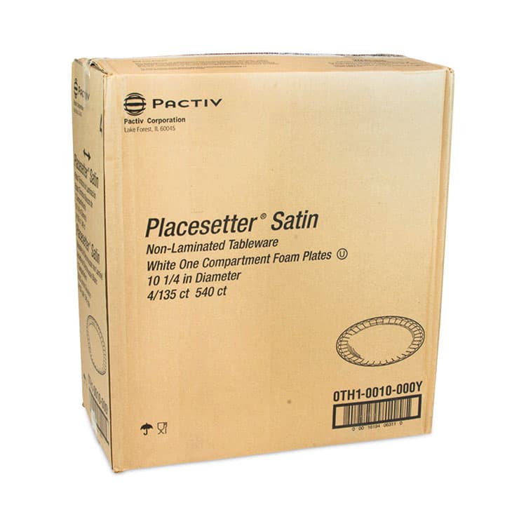 PACTIV EVERGREEN CORPORATION Placesetter Satin Non-Laminated Foam Dinnerware, Plate, 10.25" dia, White, 540/Carton (PCT0TH10010000Y) thumbnail 2