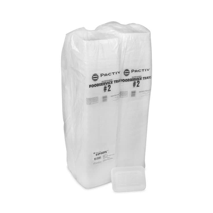 PACTIV EVERGREEN CORPORATION Meat Tray, #2, 8.4 x 5.9 x 1.2, White, Foam, 500/Carton (PCT51P102FS) thumbnail 3