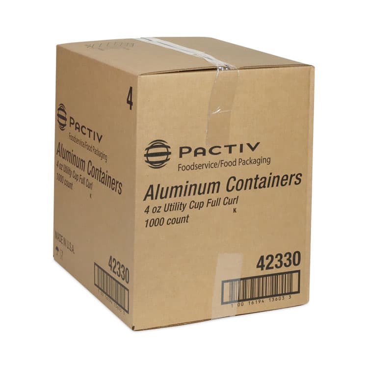 PACTIV EVERGREEN CORPORATION Aluminum Take-Out Container, 4 oz, 2.94" Diameter x 1.66" h, Silver, 1,000/Carton (PCT42330) thumbnail 2