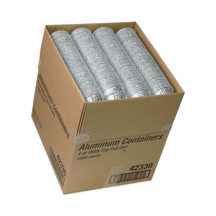 PACTIV EVERGREEN CORPORATION Aluminum Take-Out Container, 4 oz, 2.94" Diameter x 1.66" h, Silver, 1,000/Carton (PCT42330) thumbnail 3