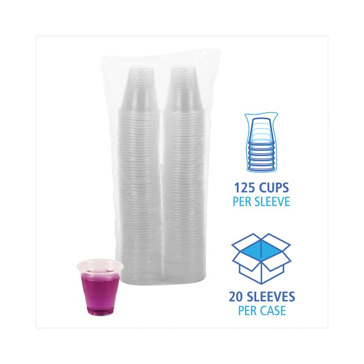 BOARDWALK Translucent Plastic Cold Cups, 3 oz, 125/Sleeve, 20 Sleeves/Carton (BWKTRANSCUP3CT) thumbnail 4
