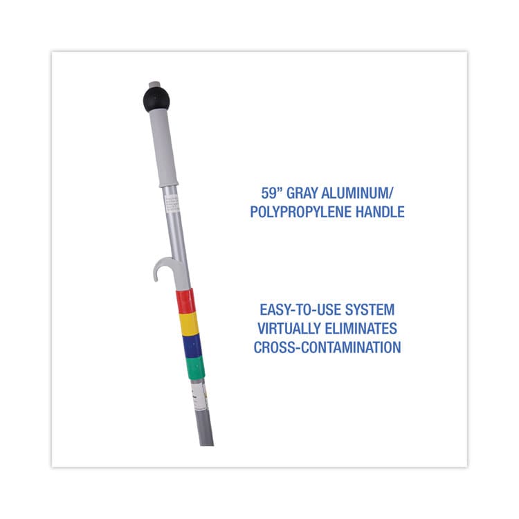 BOARDWALK Bucketless Microfiber Mop System, 5 x 18 Blue Microfiber Head, 59" Gray Aluminum/Polypropylene Handle (BWKBWMS16MFM) thumbnail 3