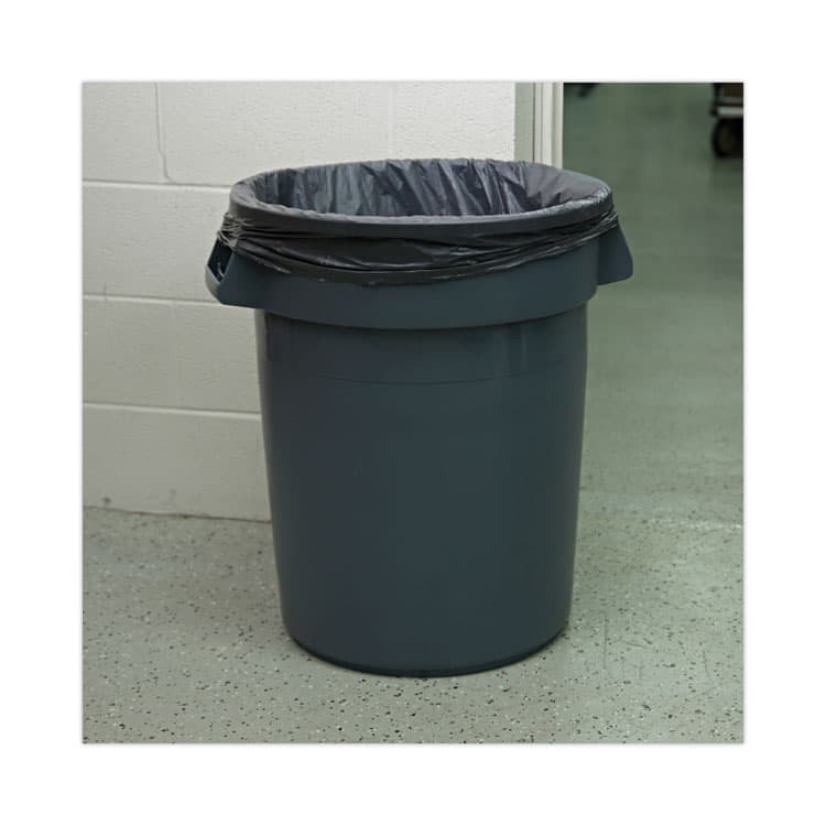 BOARDWALK Round Waste Receptacle, 32 gal, Linear-Low-Density Polyethylene, Gray (BWK32GLWRGRA) thumbnail 4