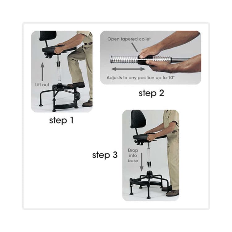 SAFCO PRODUCTS Task Master Economy Industrial Chair, Supports Up to 250 lb, 17" to 35" Seat Height, Black (SAF5117) thumbnail 2