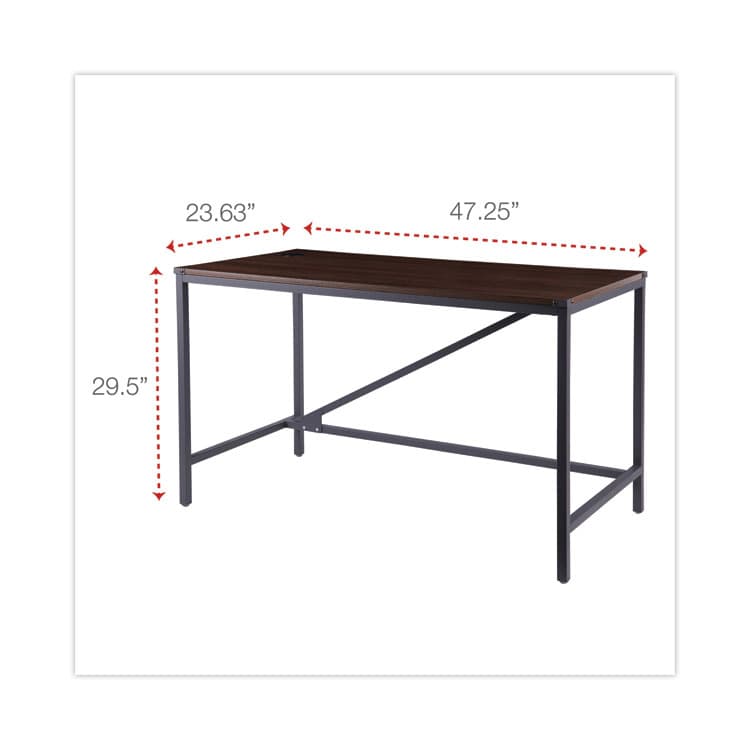 ALERA Industrial Series Table Desk, 47.25" x 23.63" x 29.5", Modern Walnut (ALELTD4824WA) thumbnail 3