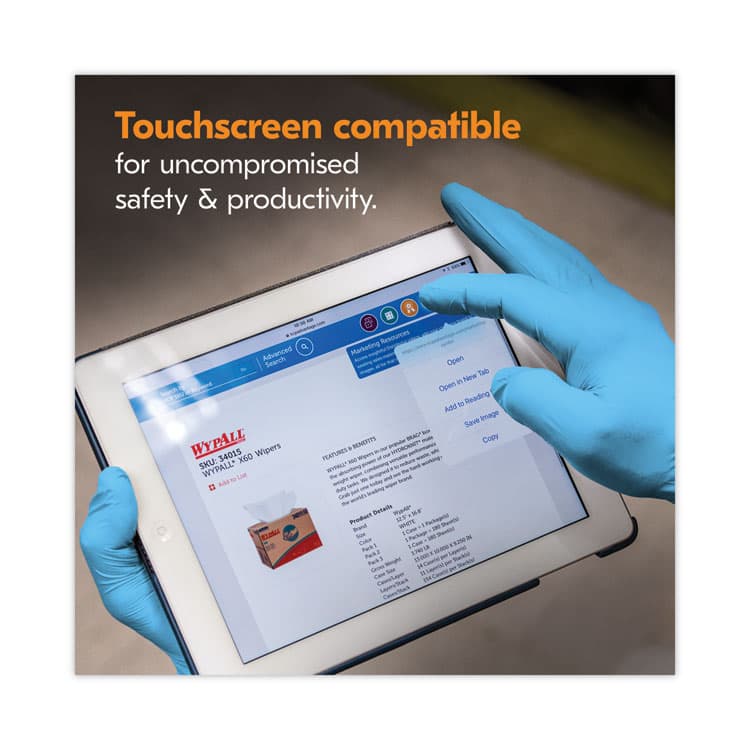 KIMBERLY CLARK G10 Comfort Plus Blue Nitrile Gloves, Powder-Free, Large, 4 mil Thick, 9.5" Long, Light Blue, 100/Box, 10 Boxes/Carton (ANS54188CT) thumbnail 4