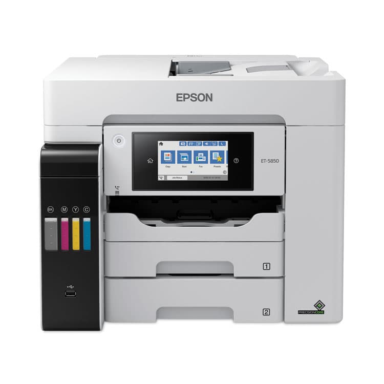 EPSON AMERICA, . EcoTank Pro ET-5850 All-in-One Supertank Printer, Copy/Fax/Print/Scan (EPSC11CJ29201C)