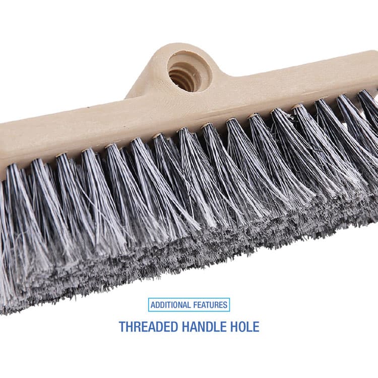 BOARDWALK Dual-Surface Vehicle Brush, Black Polypropylene Bristles, 10" Brush, Brown Plastic Handle (BWK8420) thumbnail 4