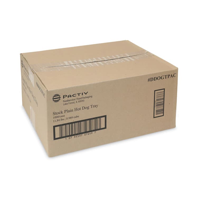 PACTIV EVERGREEN CORPORATION Paperboard Boat Basket, Hot Dog Tray with Perforations, 7 x 1.75 x 1.4, White, Paper, 1,000/Carton (PCTDDOGTPAC) thumbnail 2