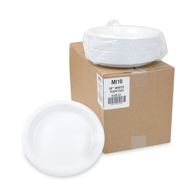 PACTIV EVERGREEN CORPORATION Meadoware Impact Plastic Dinnerware, Plate, 10.25" dia, White, 500/Carton (PCTMI10) thumbnail 4