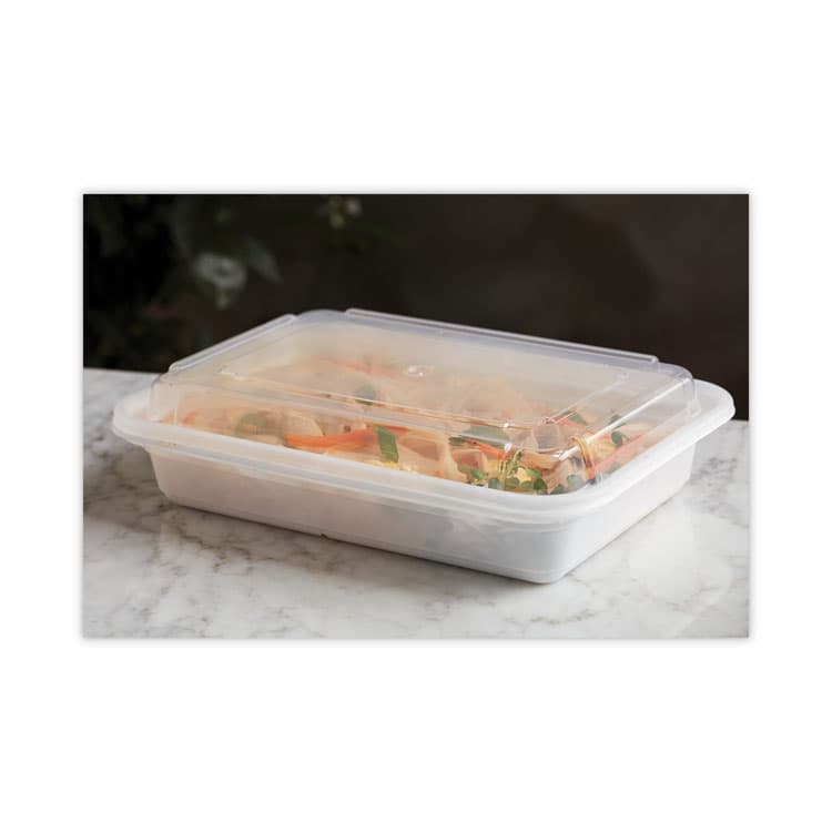 PACTIV EVERGREEN CORPORATION Newspring VERSAtainer Microwavable Containers, 24 oz, 7.4 x 5 x 2.5, White/Clear, Plastic, 150/Carton (PCTNC838) thumbnail 2