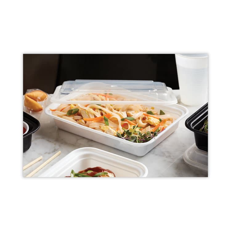 PACTIV EVERGREEN CORPORATION Newspring VERSAtainer Microwavable Containers, 24 oz, 7.4 x 5 x 2.5, White/Clear, Plastic, 150/Carton (PCTNC838) thumbnail 3