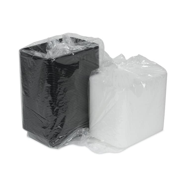 PACTIV EVERGREEN CORPORATION Newspring VERSAtainer Microwavable Containers, 28 oz, 8.8 x 6 x 2, Black Base/Clear Lid, Plastic, 150/Carton (PCTNC868B) thumbnail 3