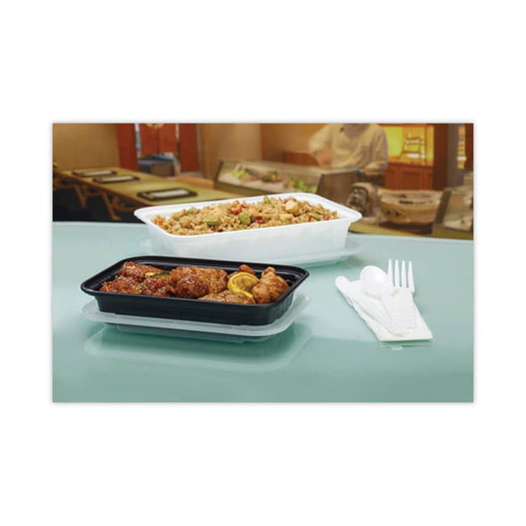 PACTIV EVERGREEN CORPORATION Newspring VERSAtainer Microwavable Containers, Base/Lid Combo, 8.8 x 6 x 2.5, White/Clear, Plastic, 150/Carton (PCTNC888) thumbnail 4