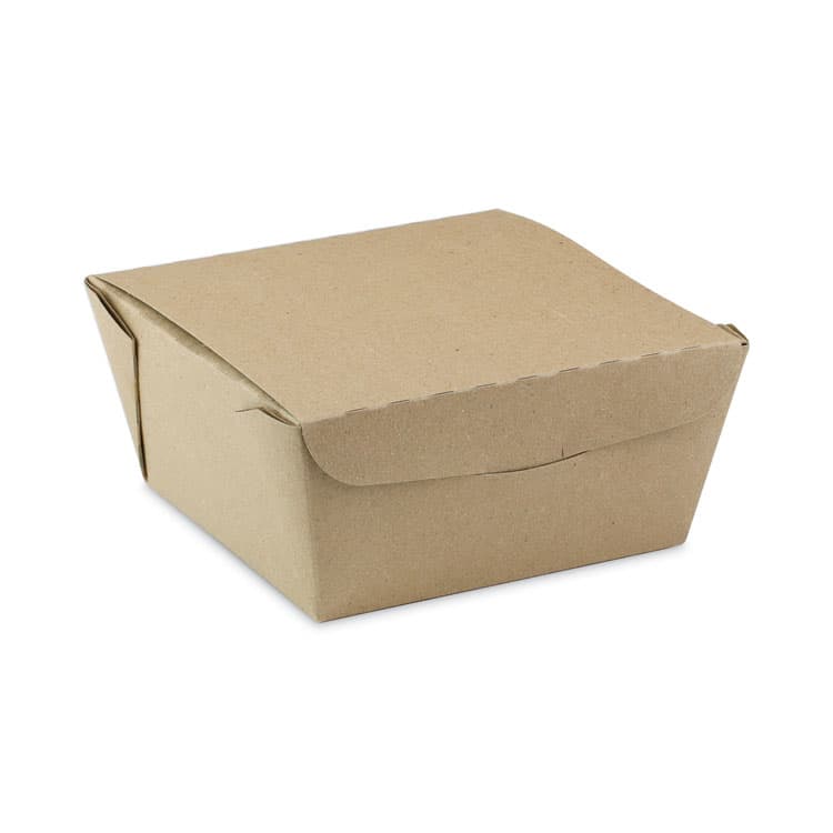 PACTIV EVERGREEN CORPORATION EarthChoice OneBox Paper Box, 37 oz, 4.5 x 4.5 x 2.5, Brown, 312/Carton (PCTNOB01KEC)