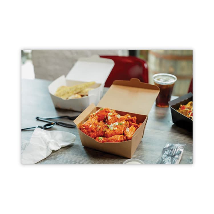 PACTIV EVERGREEN CORPORATION EarthChoice OneBox Paper Box, 37 oz, 4.5 x 4.5 x 2.5, Brown, 312/Carton (PCTNOB01KEC) thumbnail 4