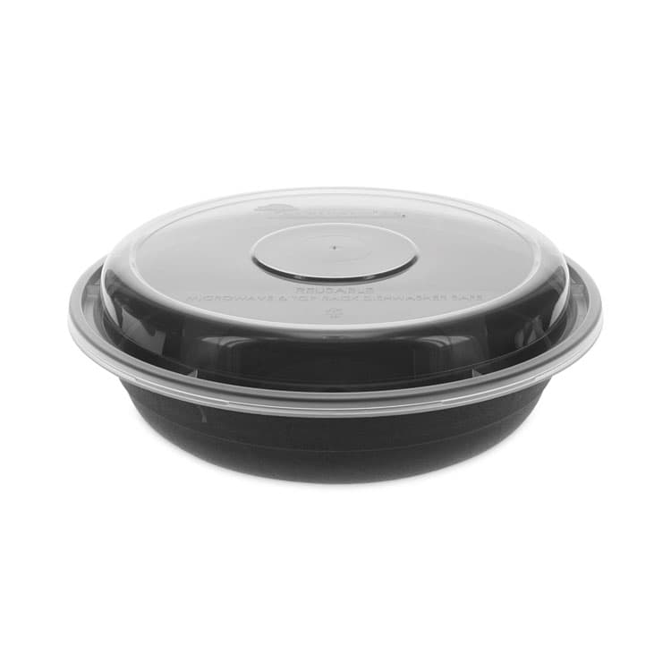 PACTIV EVERGREEN CORPORATION EarthChoice Versa2Go Microwaveable Container, 23 oz, 6.8 x 6.8 x 1.8, Black/Clear, Plastic, 150/Carton (PCTNV2GRN237B)