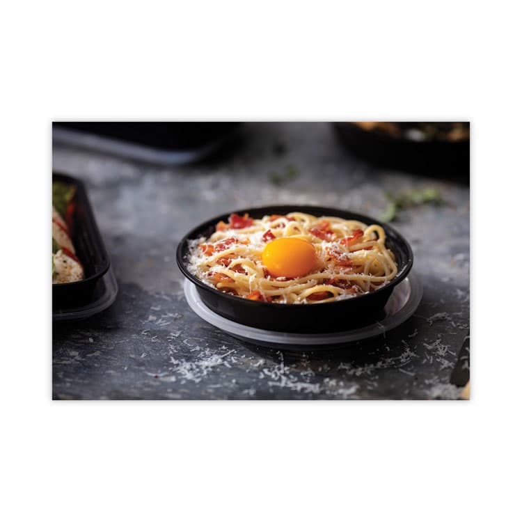 PACTIV EVERGREEN CORPORATION EarthChoice Versa2Go Microwaveable Container, 30 oz, 6.8 x 6.8 x 2.2, Black/Clear, Plastic, 150/Carton (PCTNV2GRN307B) thumbnail 2