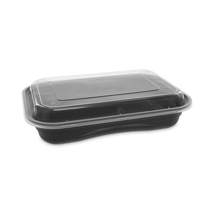 PACTIV EVERGREEN CORPORATION EarthChoice Versa2Go Microwaveable Container, 27 oz, 8.4 x 5.6 x 1.4, Black/Clear, Plastic, 150/Carton (PCTNV2GRT2786B)