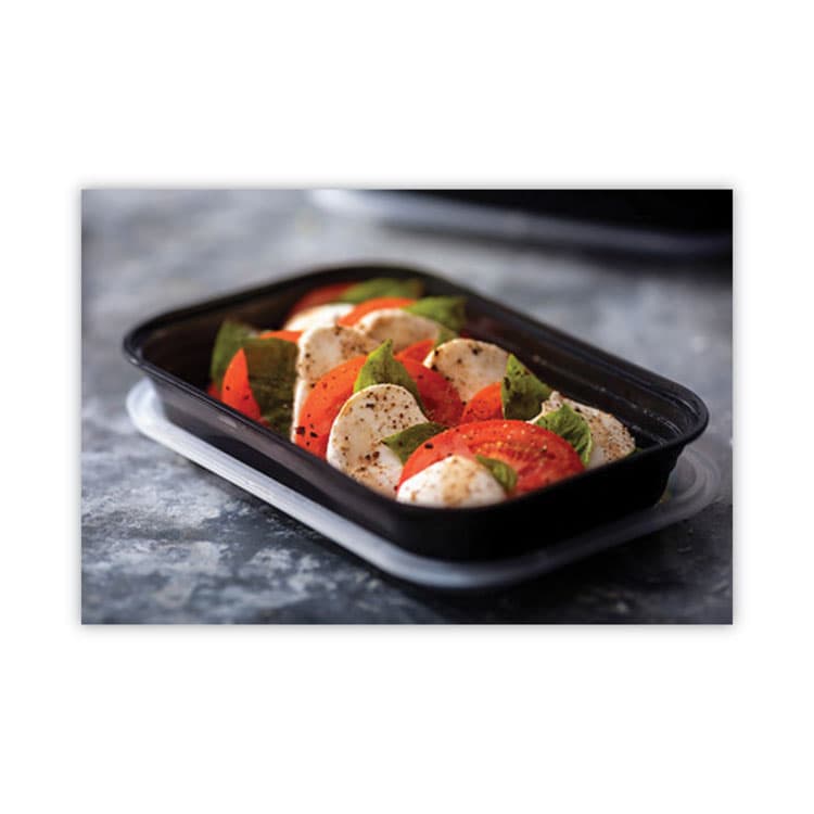 PACTIV EVERGREEN CORPORATION EarthChoice Versa2Go Microwaveable Container, 27 oz, 8.4 x 5.6 x 1.4, Black/Clear, Plastic, 150/Carton (PCTNV2GRT2786B) thumbnail 2